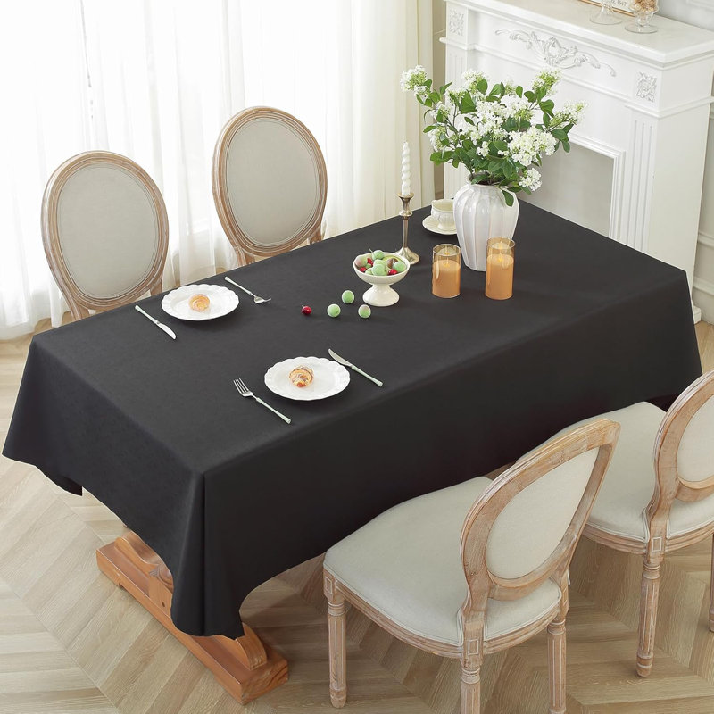Green Rectangular Waterproof Linen-Style Tablecloth