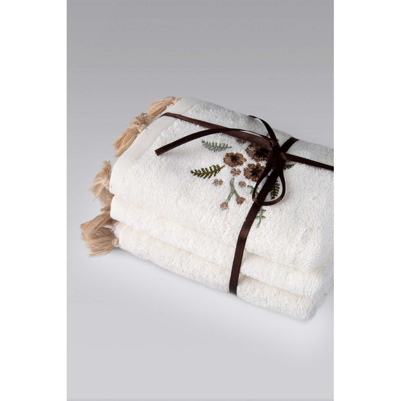 Ensemble de serviettes de bain 3 pièces Nowak, Écru