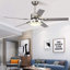 Ventilateur de plafond en acier inoxydable à 5 pales avec lumière, télécommande, débit d'air élevé et silencieux, 3 lumières DEL à intensité variable-622981896