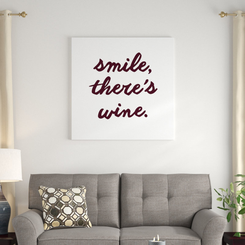 «Wine Sentiment III», art textuel sur toile, H 12 po x l 12 po, Toile tendue