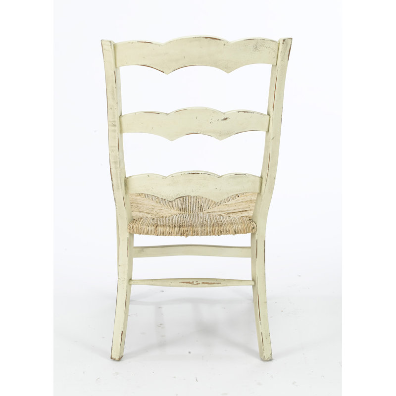 Dairis Solid Wood Ladder Back Side Chair, Parchment
