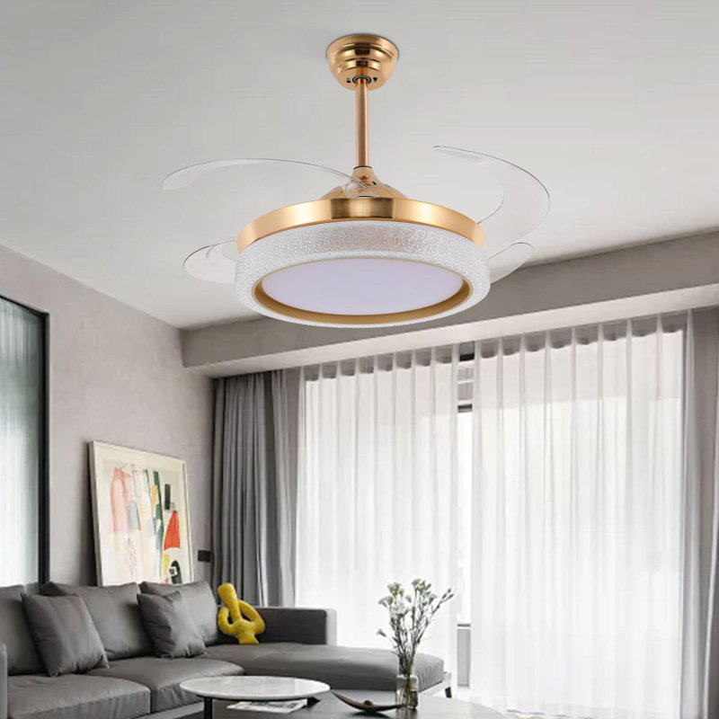 42" Retractable LED Ceiling Fan with Light and Remote