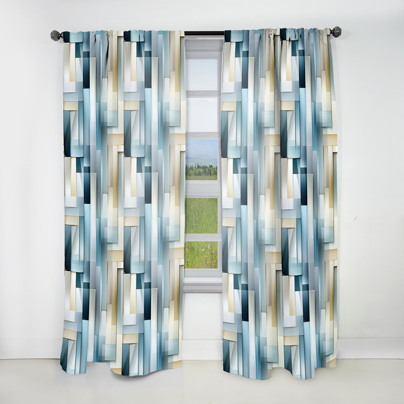 Rideau en velours moderne Serene Structures II - obscurcissant - 1 panneau, L 52 po x L 108 po