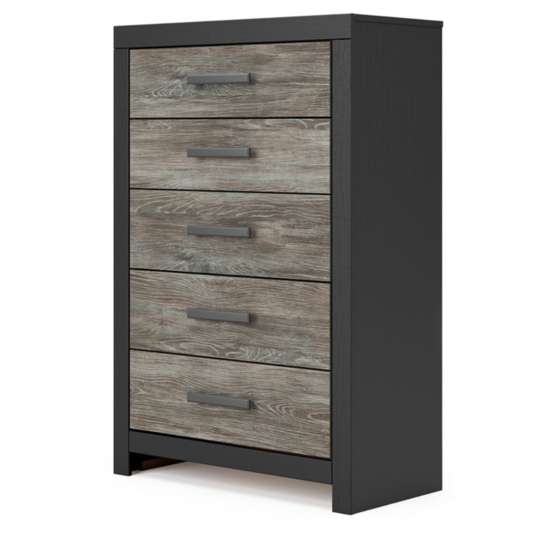 Commode Ryderton, Noir/gris
