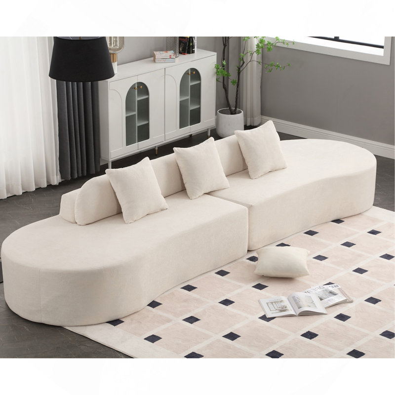 Modern Curved Combination Sofa, Beige