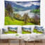 Tapisserie panorama à marina en polyester lake rosa avec accessoires suspendus inclus-28500526