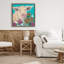 Portrait de cochon avec cadre flottant fleurs mauves, design par Ashley Justice-1443954433-1443954431