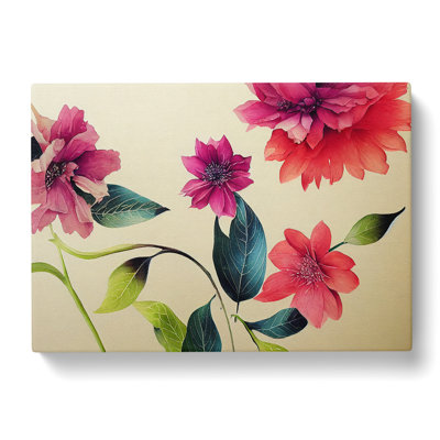 Excellent Watercolour Flowers - Wrapped Canvas
