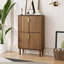 Armoire de rangement pour chaussures autoportante avec tiroirs rabattables et conception à rainures Art Déco
