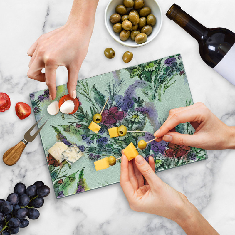 Multicolore planche à découper en verre trempé Ambesonne