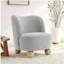 Chaise d'appoint 1pc de style contemporain recouverte de tissu bouclé avec pieds en boule et dossier incurvé au fini gris-363327402