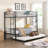 Twin Over Metal Bunk Bed With Trundle, Black - Modern Bedroom Piece For Comfort, Space Saving Design, Strong Steel Stability, Quiet And Noise Functionality, Safe Stairs, All Parts Tools Assembly, No-835472675-835472686