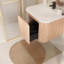 Meuble-lavabo mural de 24 po avec lavabo au design incurvé, finition en bois à texture ondulée, marbre de culture intégré-1590401850