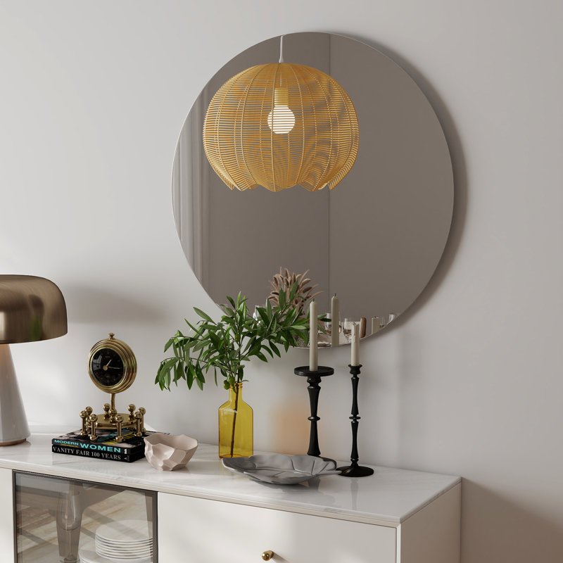 Miroir mural de salle de bain 70 cm, panneau blanc, reflet transparent, miroir facile à installer et polyvalent dans la maison