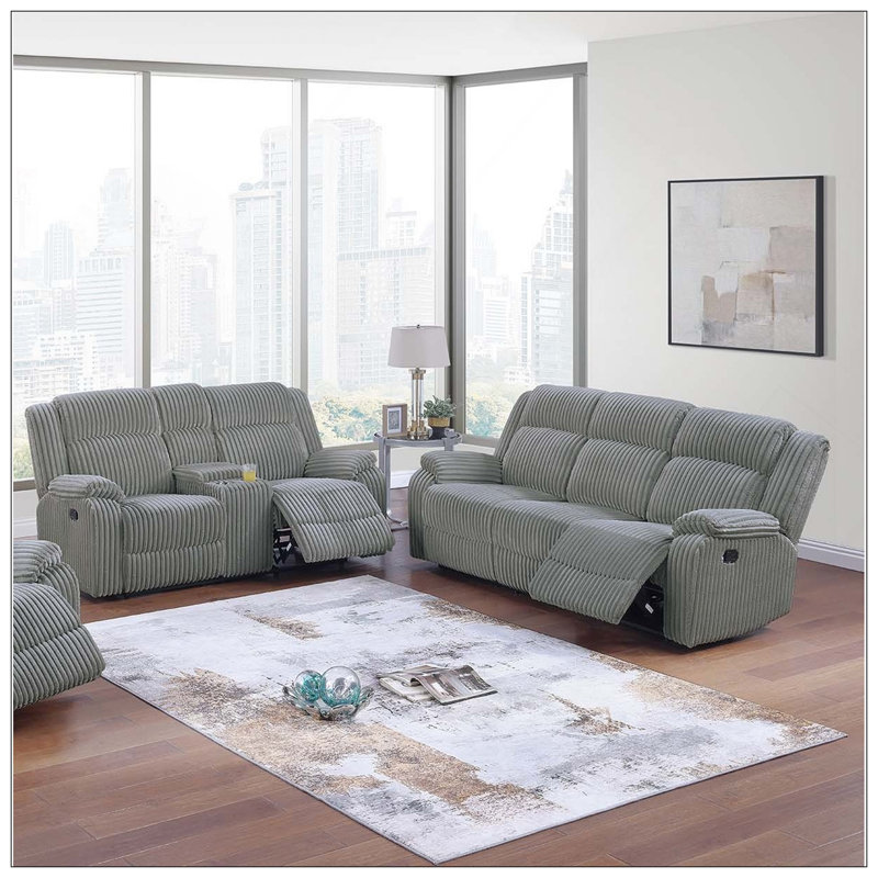 Ensemble de canapé inclinable 2 pièces Motion, Gris