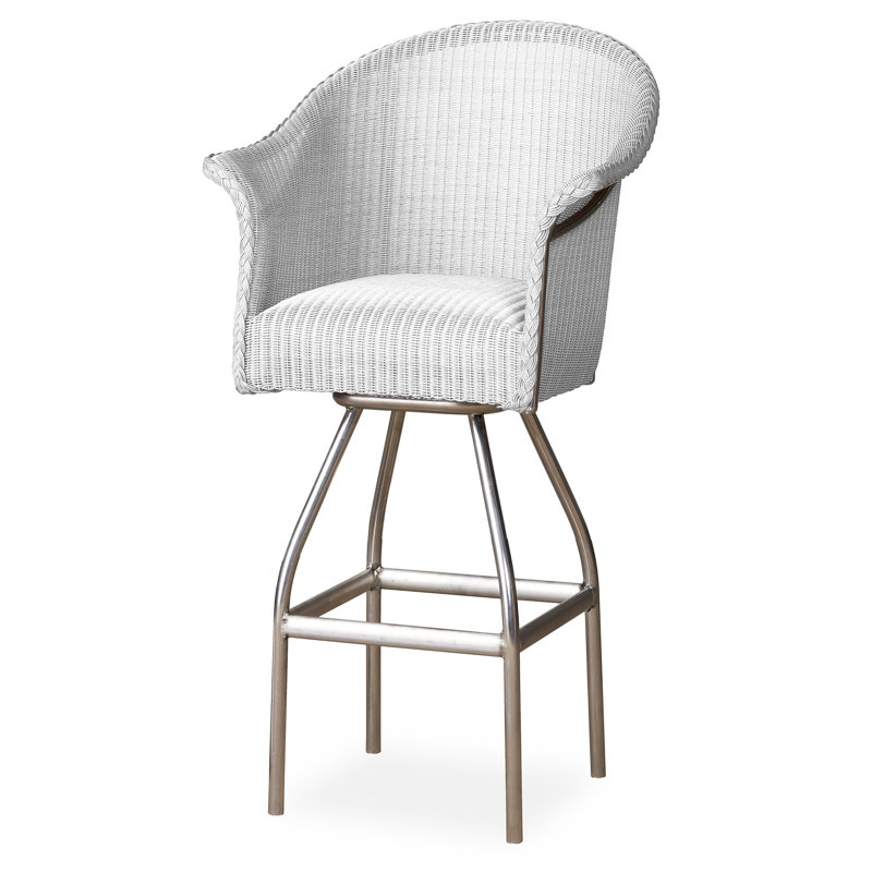 All Seasons Outdoor Swivel Bar Stool, White