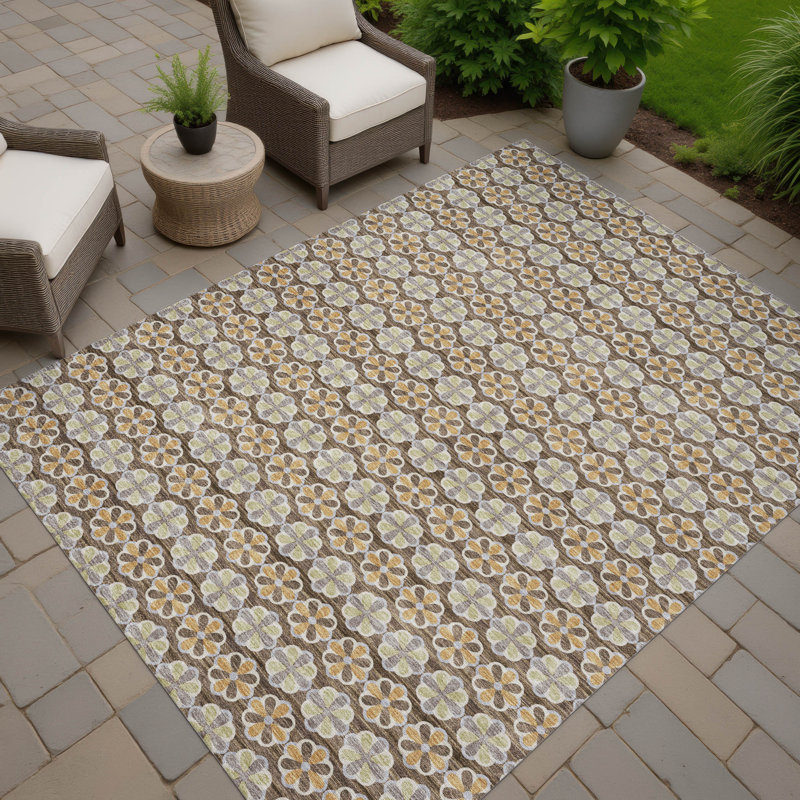 Machine Washable Indoor/Outdoor Chantille ACN2695 Stripes Rug, 3' x 5', Chocolate