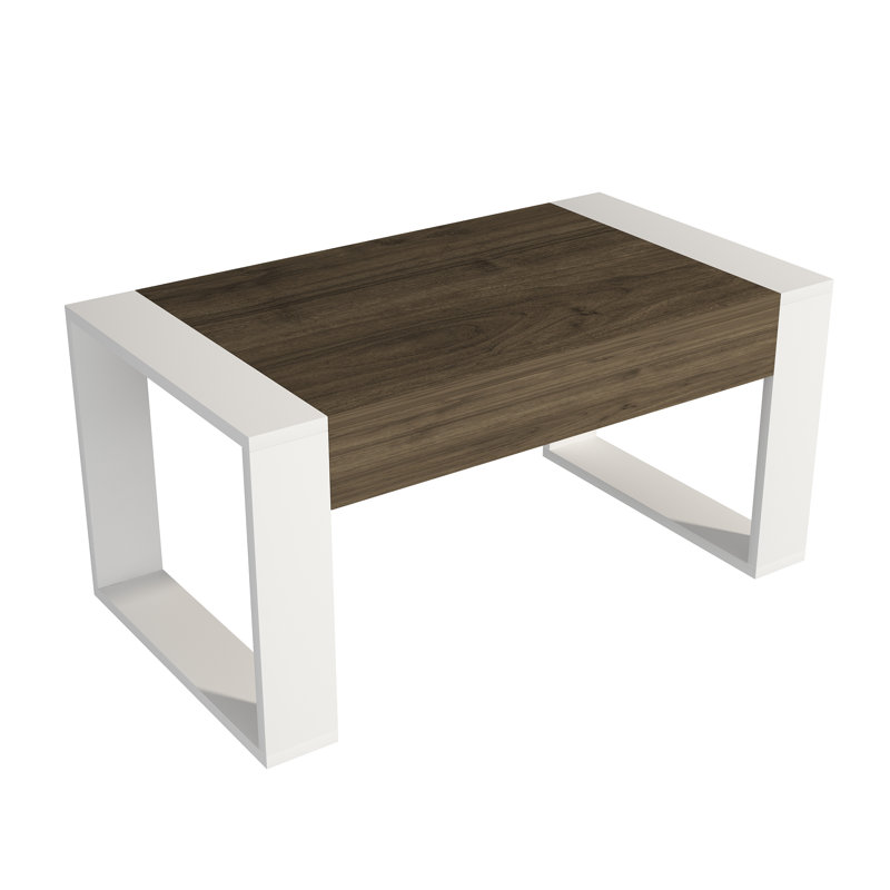 Verda Four Leg Coffee Table, Walnut, White