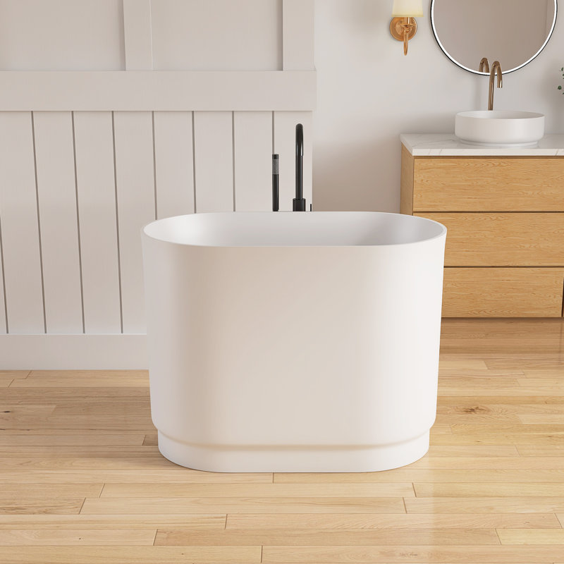Baignoire de trempage à surface solide avec siège 39 po Forma, Blanc