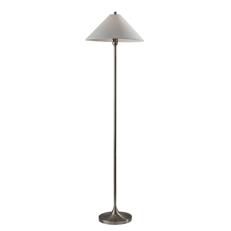 Esme Floor Lamp, Brushed Steel