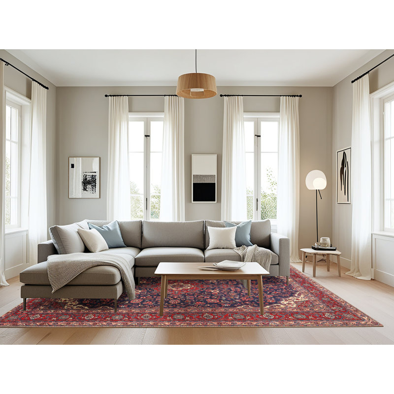 Tapis oriental rouge / beige / orange Missy, Rectangle 8 pi x 10 pi