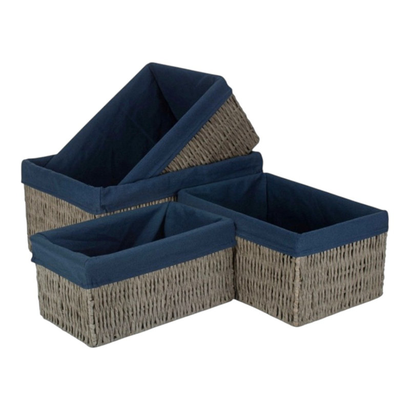 Bay Isle Home Wicker Decorative Basket, Blue