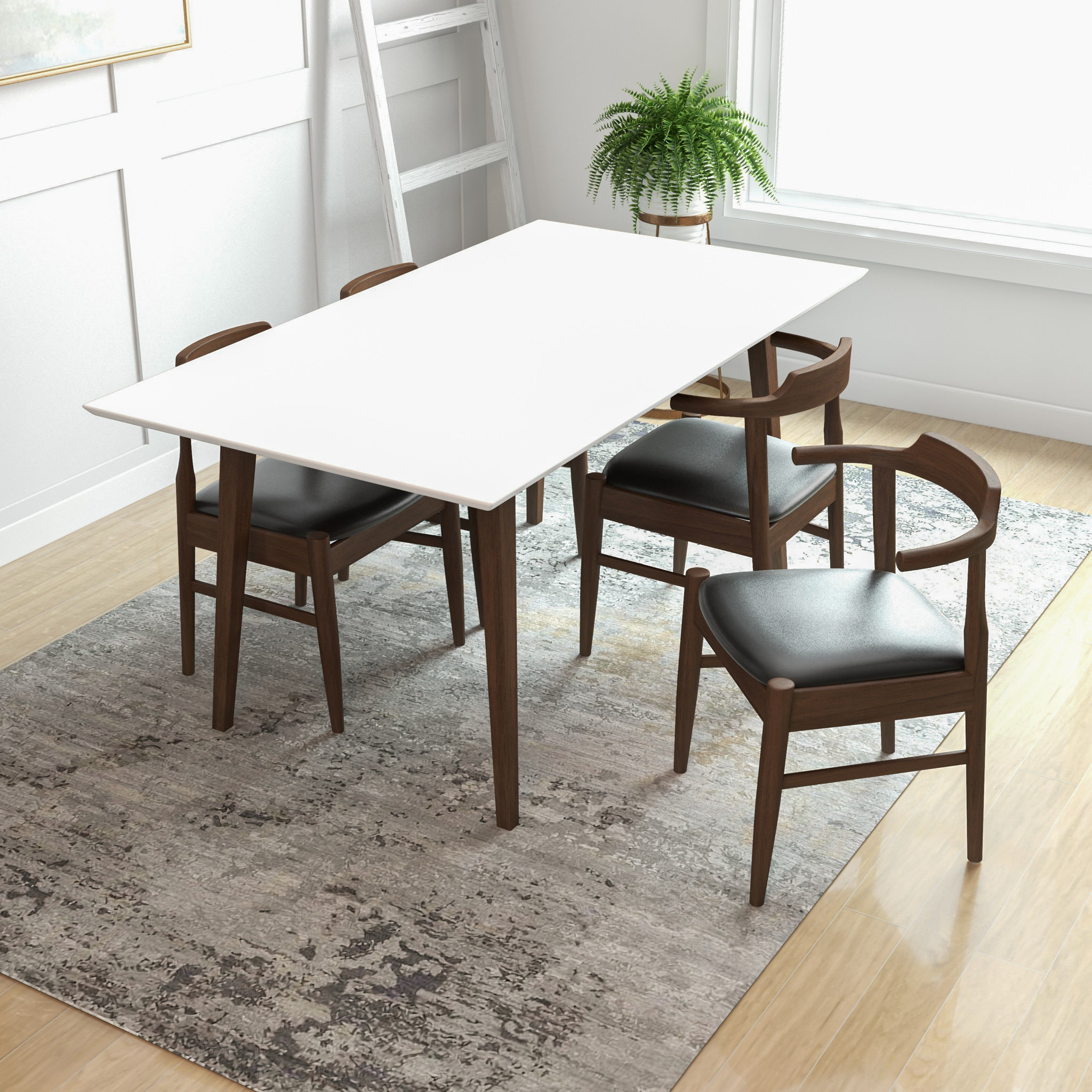 Corrigan Studio® Keymia 4 - Person Eucalyptus Solid Wood Dining