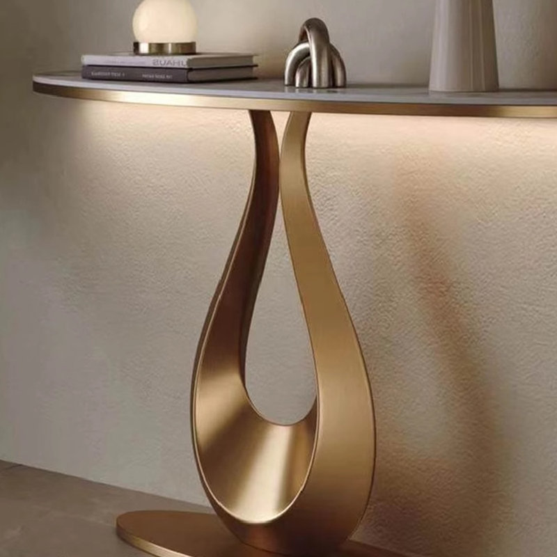 Neuman 54.3'' Console Table, 33.4" H x 54.3" W x 13.7" D, Gold