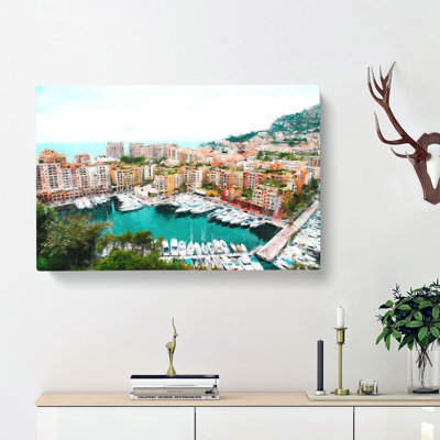 Yachts In Monte Carlo Monaco - Wrapped Canvas Painting