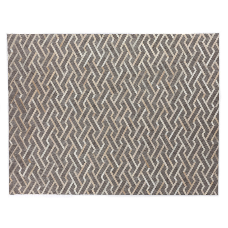 Berlin Cowhide Geometric Area Rug, Rectangle 5' x 8'