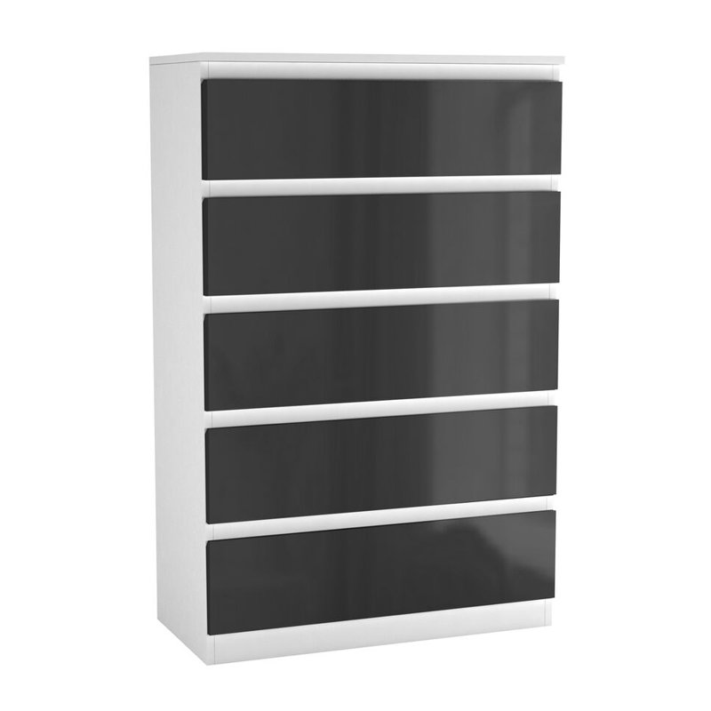 Amardev Wood Rectangle Accent Cabinet, White/Black