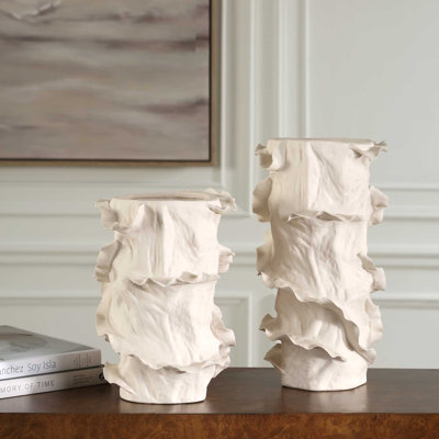 Ensemble de 2 vases Uttermost Ripple Crest
