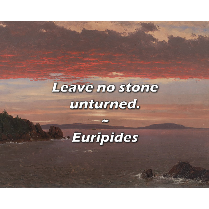 Euripides Quote: Leave no stone unturned., 20" H x 24" W