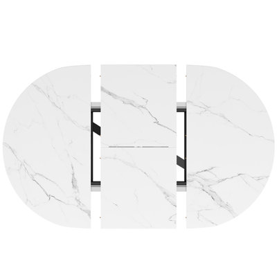 Extendable Metal Base Dining Table