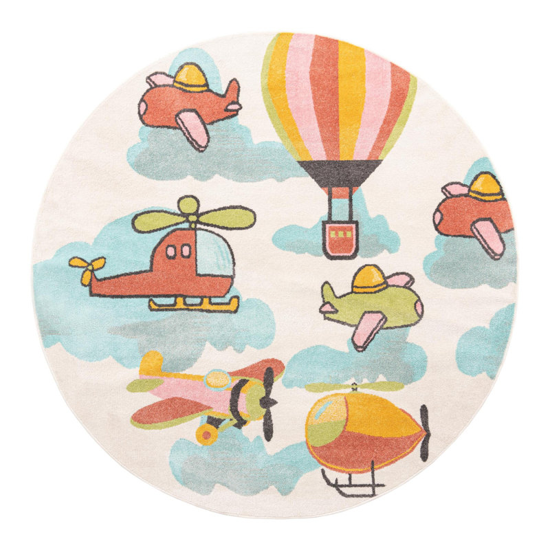 Whimsy Kids Polypropylene Plastic Rug, Round 7'10"