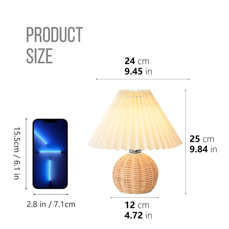Lampe de table plissée 9,84 "