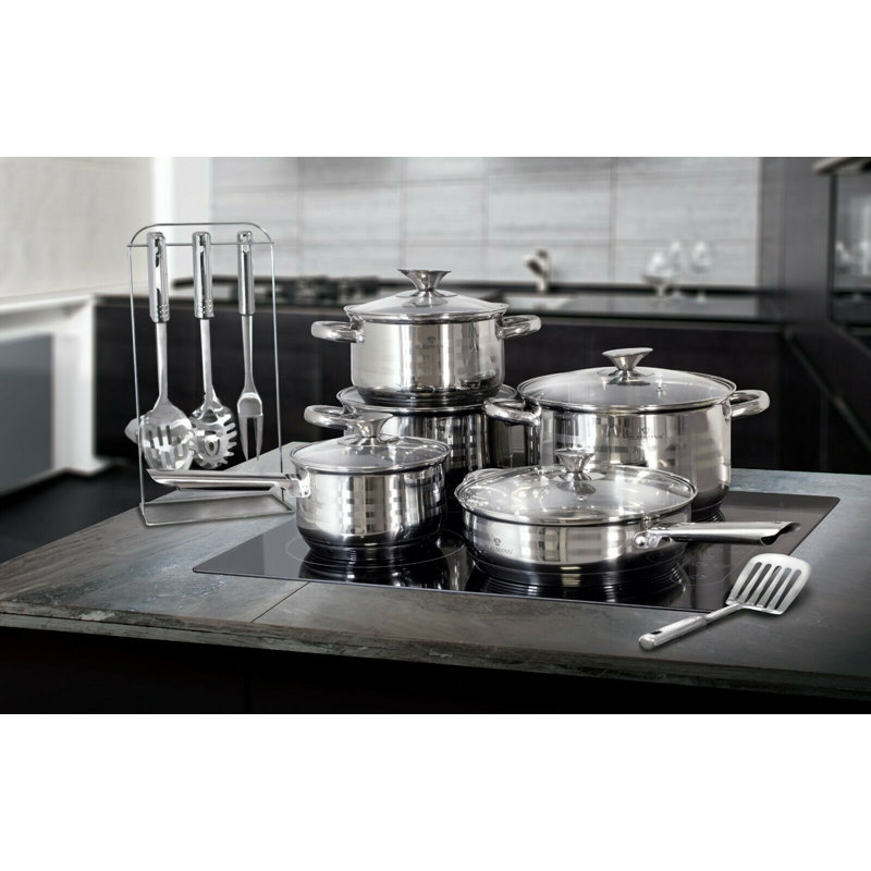 17 - Piece Non-Stick Stainless Steel Cookware Set