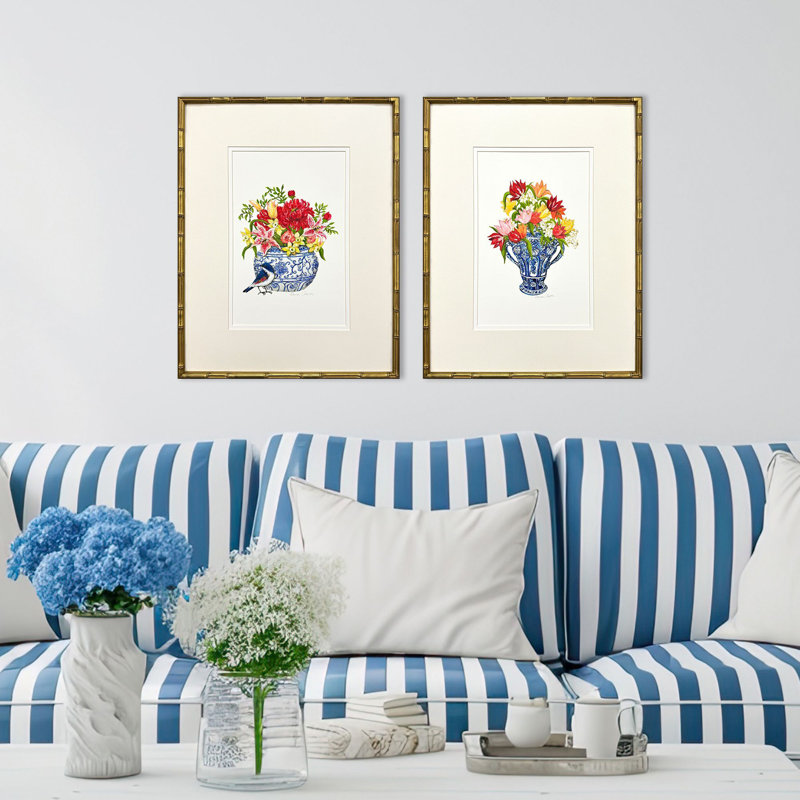 «Blue and White I», art encadré