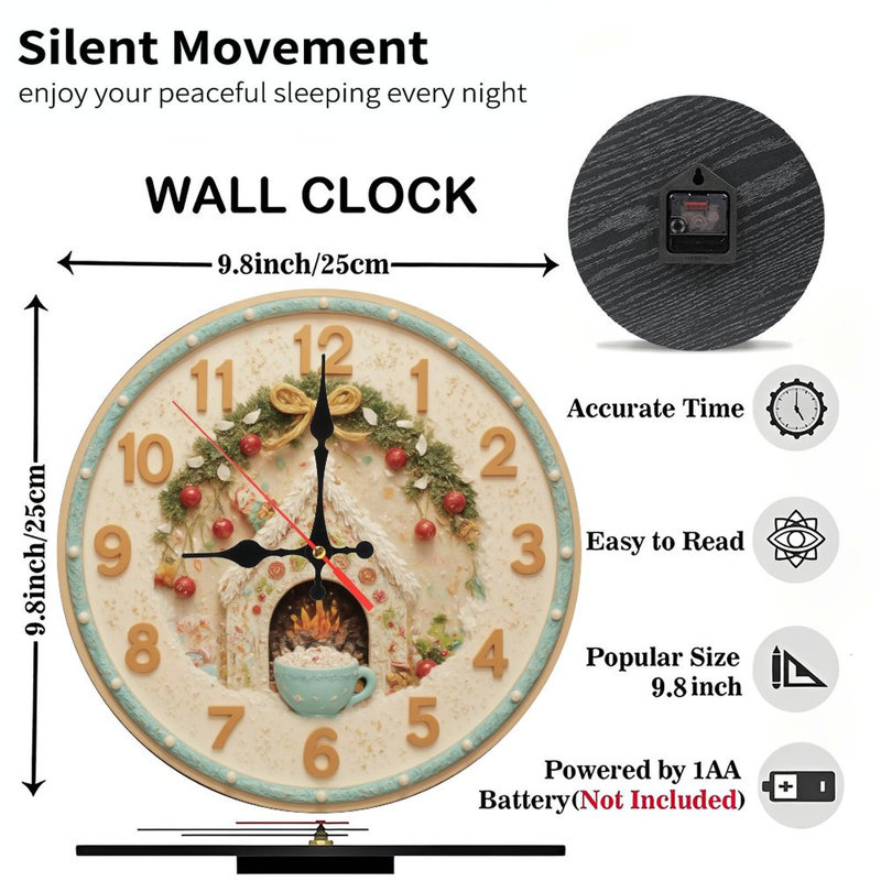 Horloge de Noël-Maison-pain d'épices-Maison