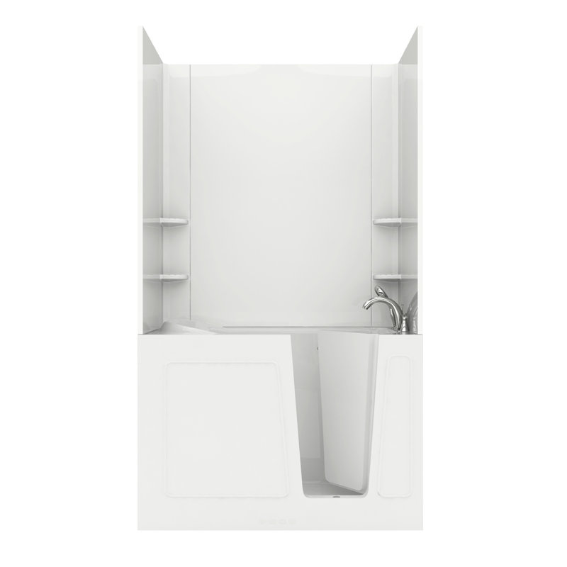 Buena Vista 53.8'' x 31'' Acrylic Bathtub with Faucet, Right, White