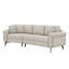 111" Upholstered 3 Seater Sofa With 2 Printed Pillows, Chenille Curved Couch With Metal Legs, Ergonomic Armrests-118021796