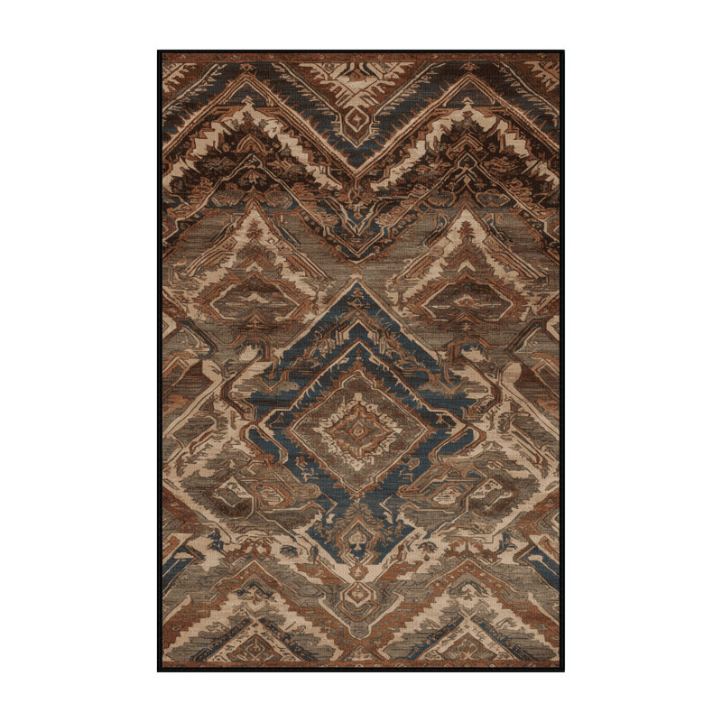 Tapis brun lavable à la machine, Rectangulaire 8 pi x 12 pi