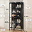 5-Layer Tempered Glass Display Cabinet with Push-to-Open Doors, 3 Color Dimmable Motion Sensor LED Lights & Metal Frame -617652507
