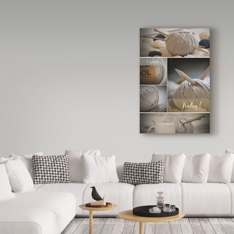 « i love tricoting », reproduction de photo sur toile tendue, H 19 po x l 12 po