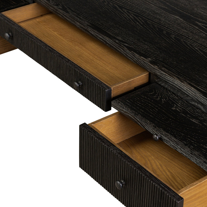 Bush Executive Desk, Distressed Black Oak