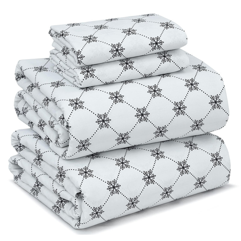 100% Cotton Sheets Sets Soft Crispy Percale Cooling Sheets 16 Inch Deep Pocket Bed Sheets, King Sheet Set with 2 Pillowcase