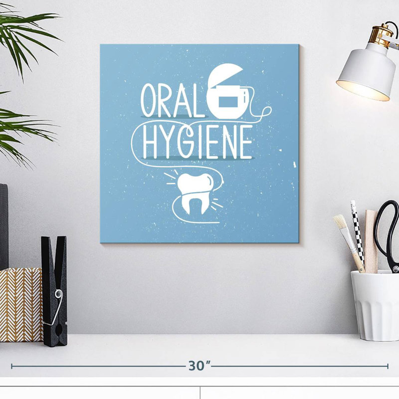 Alcaraz typographie d'hygiène buccale, H 16 po x l 16 po