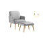 Douglasland Velvet Armchair with Footstool-353228231