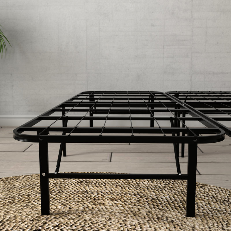 Plateforme simple en acier noir, hauteur de 14 pouces, sans sommier, support de matelas à installation rapide surélevé, installation rapide