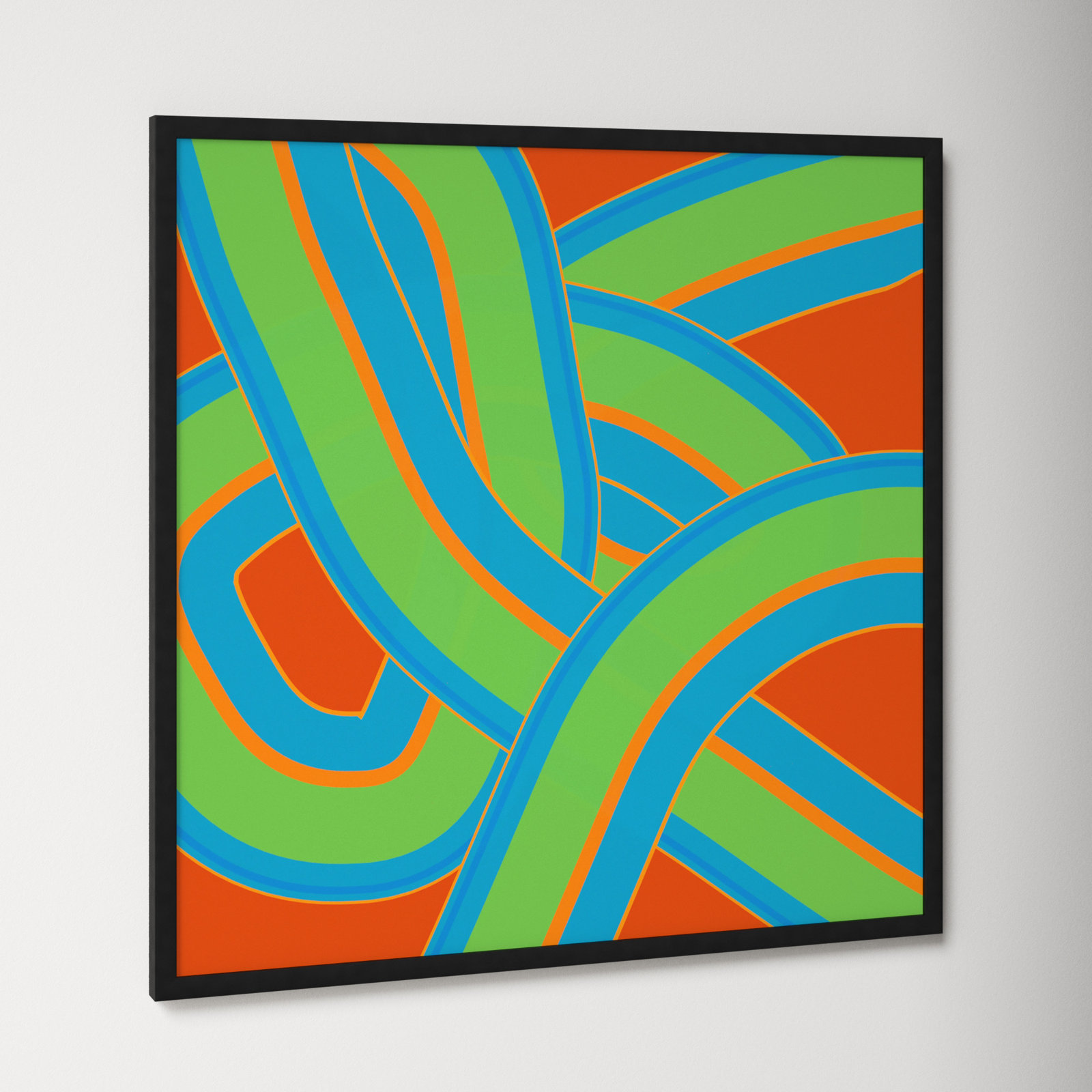 Twist Series I "Twisted Love" Print, 36" H x 36" W x 1.25" D, Black